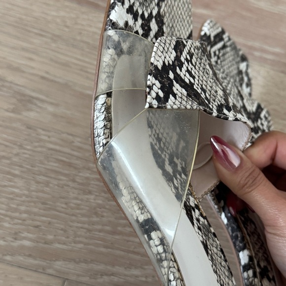 Zara Snake Print Chunky Mules - Picture 4 of 5
